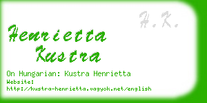 henrietta kustra business card